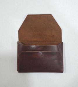 Ladies Plain Brown Leather Card Holder