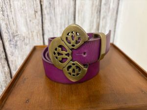 Ladies Pink Leather Belt