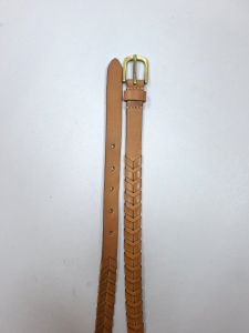 Mens Tan Brown Weaved Leather Belt