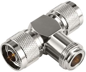 3 Way N 2 Male to N Female T RF Connector