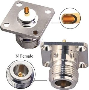 N Female Square Panel 4 Hole Connector
