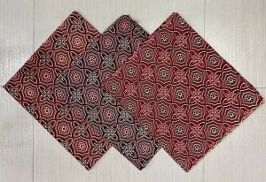 Ladies Ajrakh Style Geometric Cotton Nighty Fabric