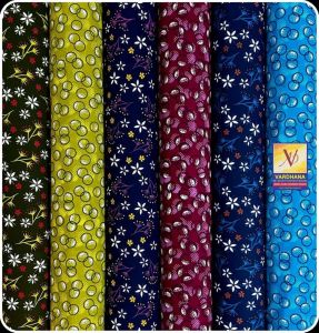 Ladies Floral Dot Printed Cotton Nighty Fabric