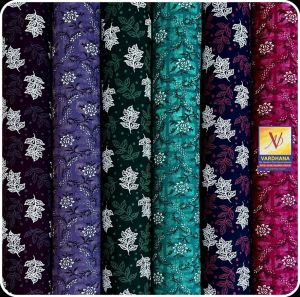 Ladies Leaf Floral Printed Cotton Nighty Fabric