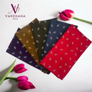 Ladies Rajwadi Gold Small Floral Printed Cotton Nighty Fabric