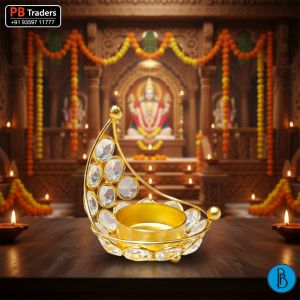 Luxury Crystal Crescent Moon Candle Holder