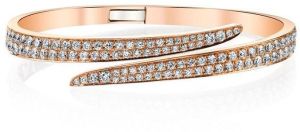14K Rose Gold Natural Diamond Coil Bracelet