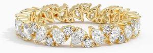 14K Yellow Gold White Lab Diamond Ring