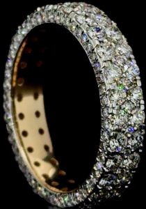 18K Gold Diamond Pave Half Band Ring