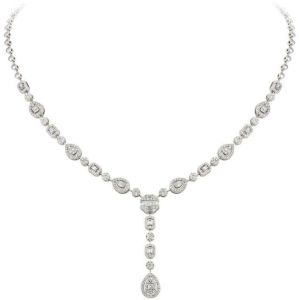 18K White Gold Graduated Diamond Necklace