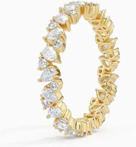 14K Yellow Gold White Lab Diamond Ring