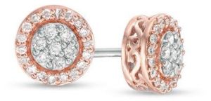 Composite Diamond Frame Stud Earrings