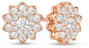 Diamond Flower Stud Earrings