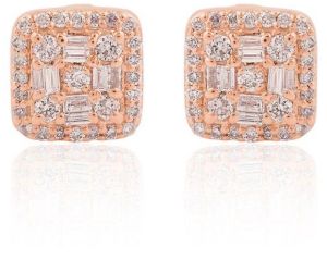 Diamond Square Stud Rose Gold  Earrings
