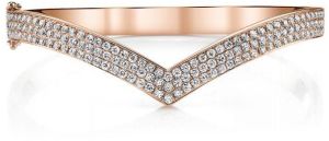 Gold Diamond V Bangle for Women