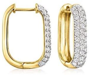 Lab Grown Diamond Paper Clip Link Hoop Earring