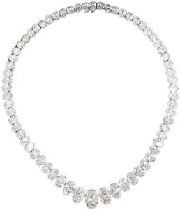 Luxury 18K White Gold Diamond Tennis Necklace