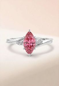 Marquise Cut Pink Diamond Engagement Ring