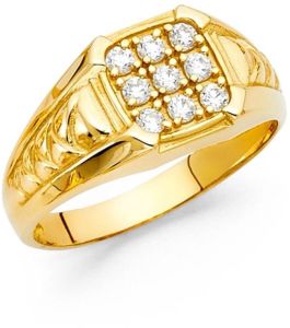 Men 14K Gold Diamond Studded Ring
