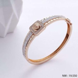 Men Rose Gold Bracelet with Diamond Studs
