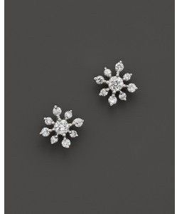Small Diamond Stud Gold Earrings