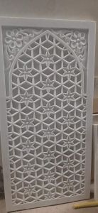 Carved Natural White Stone Jali