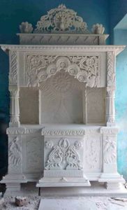 Handcrafted White Marble Home Temple