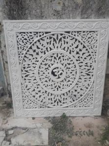 Handcrafted White Marble Mandir Jali