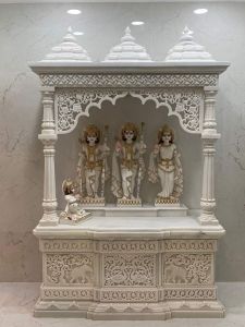 Handcrafted White Marble RAM Darbar Statue Home Temple