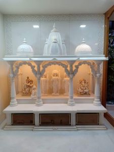 Traditional White Marble Home Temple