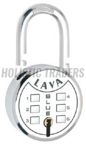 Lava Blue Double Locking Round Security Padlock