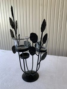 Black Iron Tea Light Candle Holder