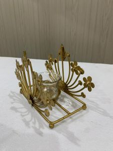 Decorative Golden Metal Tea Light Candle Holder