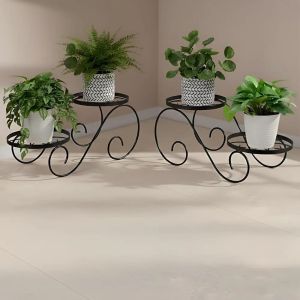 Galvanized Metal 2 Tier Plant Stand