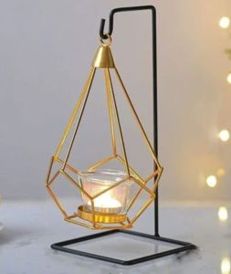Geometric Metal Hanging Candle Holder