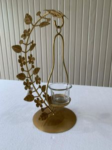 Golden Metal Hanging Tea Light Candle Holder