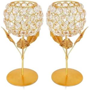 Golden Rose Votive Candle Holder