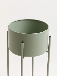 Green Metal Floor Planter