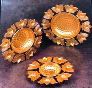 Lotus Shaped Metallic Urli Bowl