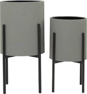Metal Round Planter Set