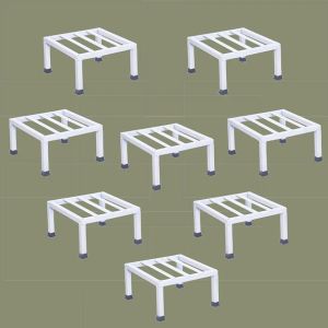 White Metal Plant Stand Set
