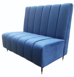 Blue Three Seater Wooden Sofa