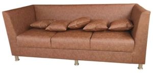Brown Leather Three Seater Sofa