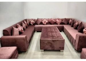 Brown U Shape Sofa Set