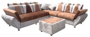 Burnt Orange L Shaped Sofa Set
