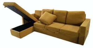 Yellow L Shape Convertible Sofa Bed