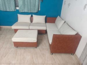 Off White L Shape Sofa Set