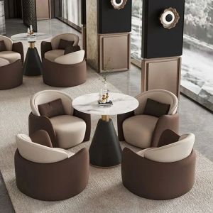 Premium Brown Round Hotel Sofa Set