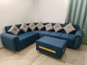 Teal Blue L Shape Sofa Set