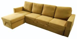 Yellow L Shape Convertible Sofa Bed